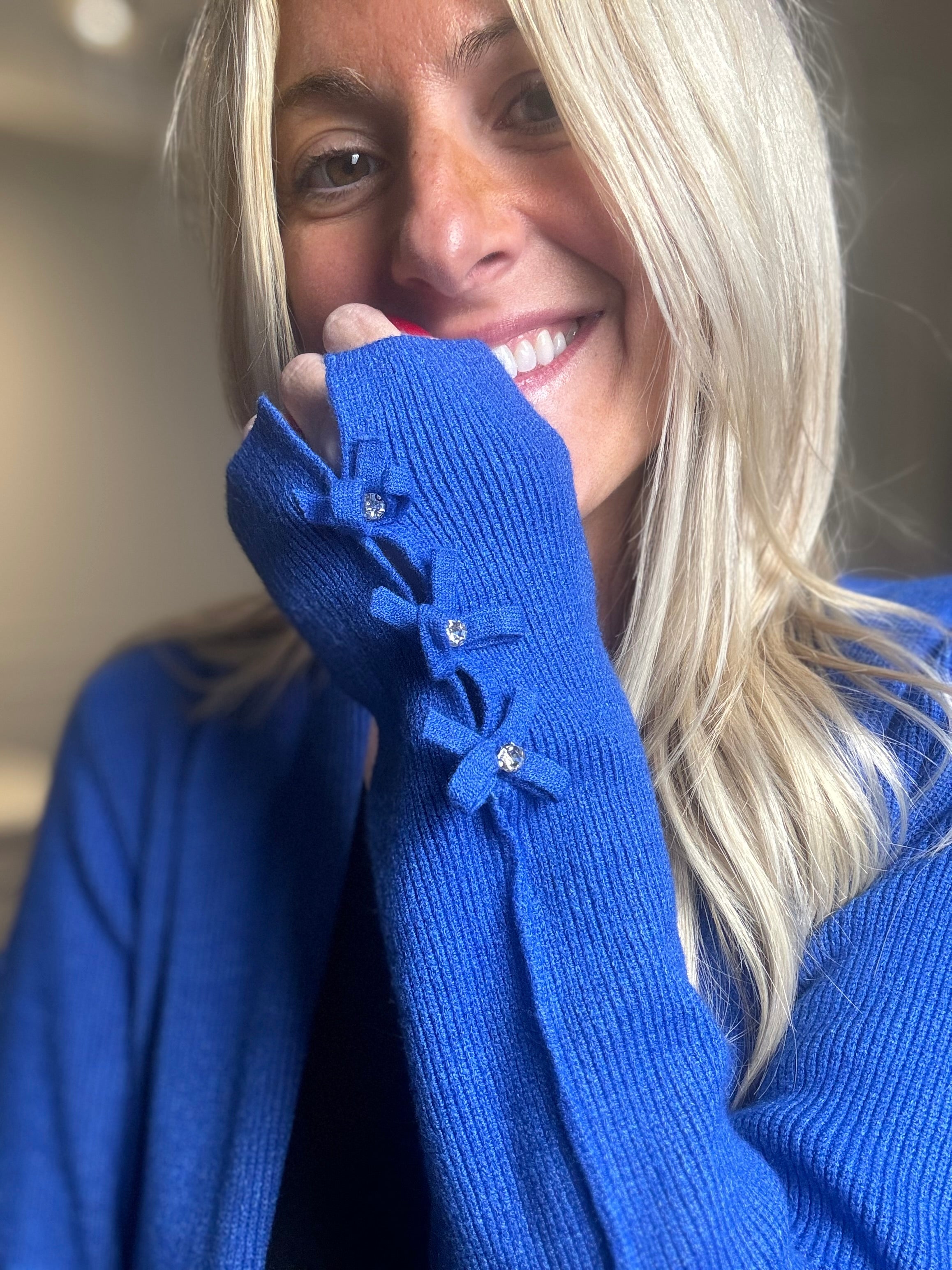 Pre Order Sweet Trinity Blue Sparkle Details Cardigan